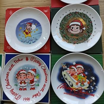 Amazon.co.jp: 不二家 ペコちゃん 皿 クリスマスプレート&ペコちゃん